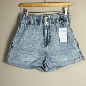Blue notes Paperbag mom short light wash
